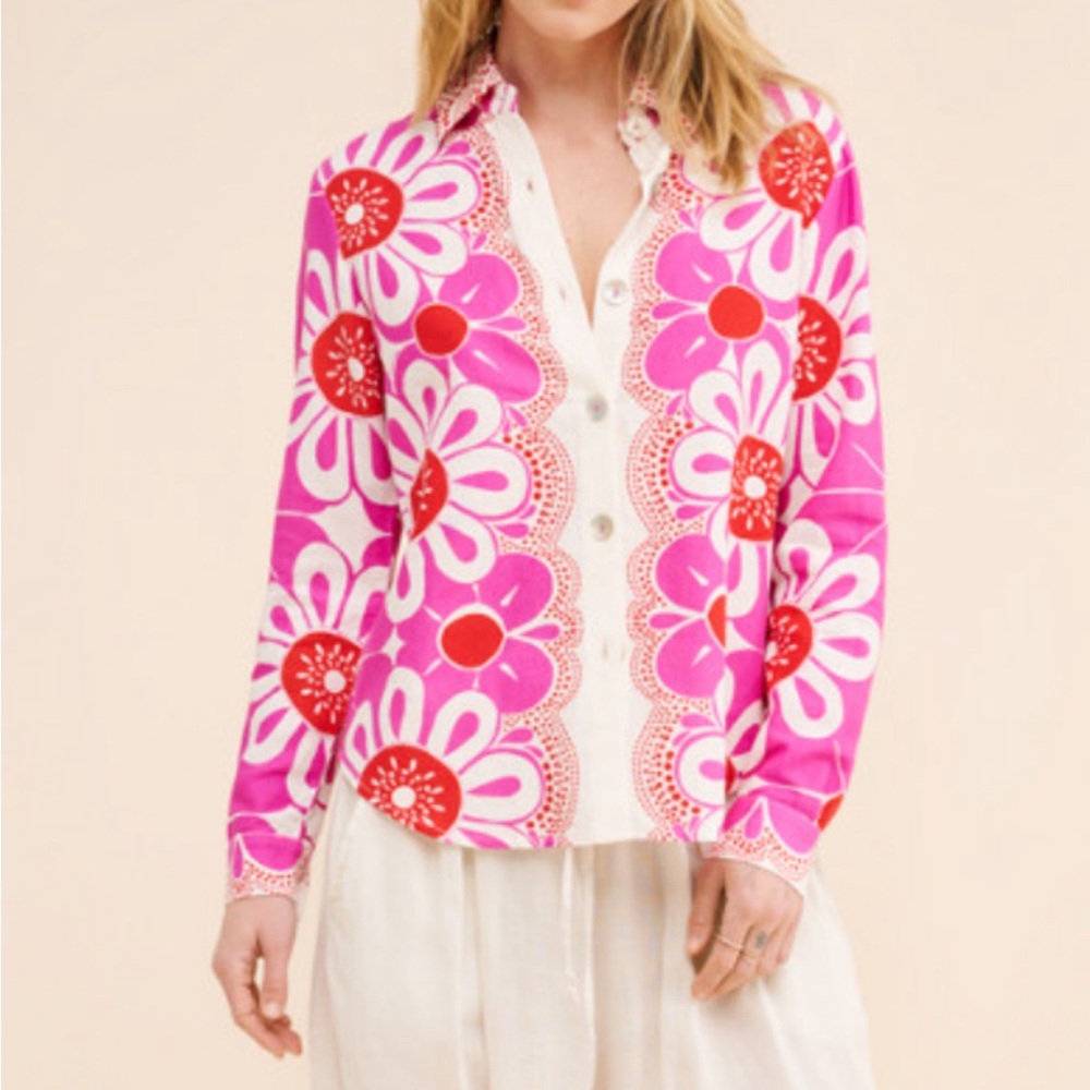 Gorgeous, Farm Rio Maia Off White Shirt❤️NWOT size Medium. - Picture 9 of 9